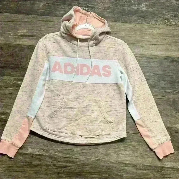 Adidas Multicolored Cuffed Sleeve Long Sleeve Crop Sweatshirt Womens Size XS - Picture 1 of 3